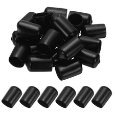 18mm ID Rubber End Caps, 35 PCS Rubber Caps High Temp Rubber Tips Screw, Black