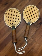 Vintage Marcraft Swinger Wooden Paddle Ball Racquet Racket USA Made Set Of Two