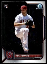 Reid Detmers 2022 Bowman Chrome Rookie Card RC #6 Los Angeles Angels. rookie card picture