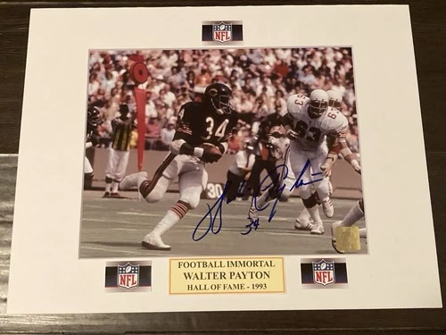 Walter Payton Autographed “BEARS” Signed 8x10 Photo In A 11x14 Matt.HOF With COA
