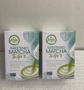 Aiya Japanese Sweetened Matcha Powder to Go- 8 X 12 Pack  Lo Of Two Boxes