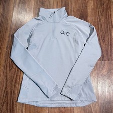 The North Face 1/4 Zip Mock Neck Womens S Pullover Sweater Gray Thumbholes
