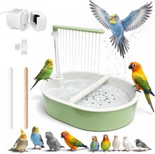 Indoor Bird Bath Fountain Dual Rainfall Parrot Shower with Anti-Clog Pump