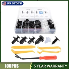 100 Car Retainer Auto Fasteners Push Trim Clips 6Size Pin Bumper Rivet 5Tool Kit