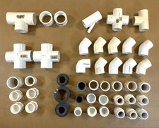 Mixed Lot - 43 Unused, Schedule 40, PVC 1-1/2", 1-1/4 , 1" Pipe Fittings