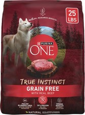 Purina ONE Grain Free Natural High Protein Dry Dog Food Formula True Instinct wi