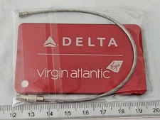 Virgin Atlantic Delta Airways Airline Air Luggage Tag Metal Airplane Label NEW