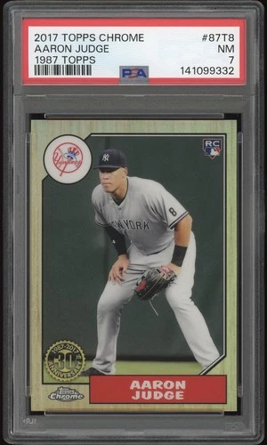 PSA 7 Aaron Judge 2017 Topps Chrome 30th Anniversary #87T8 1987 Topps Rookie RC