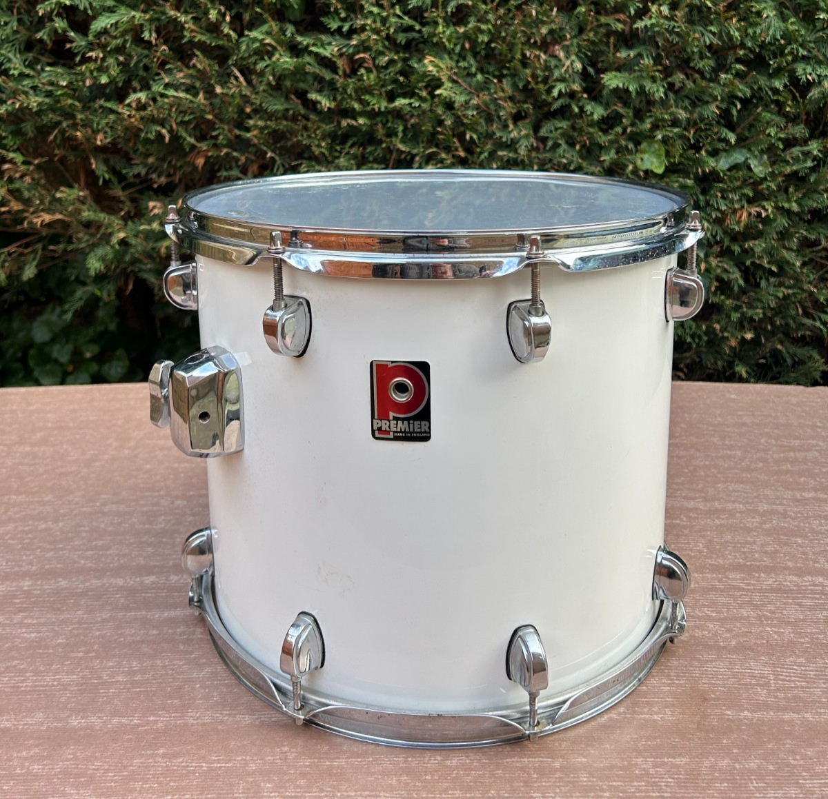 PREMIER 14 x 12" Rack tom 8-lugs White Made in England photo 3