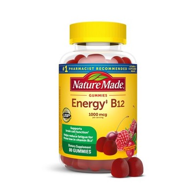Nature Made Vitamin B12 Gummies 1000 mcg per serving, 80 Count (Pack of 1) 