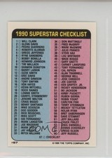 1990 Super Star Sticker Back Cards Checklist Shawon Dunston Tony Fernandez 0au4