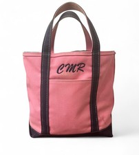 Vintage 90s Ll Bean Tote Bag Pink & Navy With Zippers Made In USA Rare