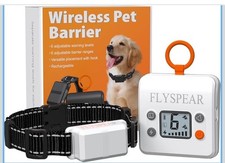 FLYSPEAR Wireless Pet Barrier Rechargeable Indoor - 6 Adjustable Radius