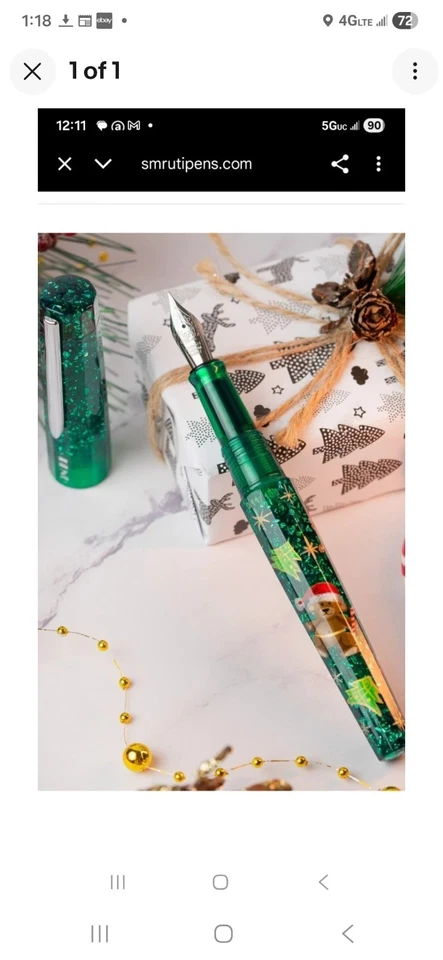 Nuevo en Paquete... Pluma Estilográfica Benuphoria... Bear-y Feliz Navidad 2023 (Edición Limitada) Foto 4 de 4