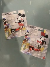 Brand New Disney 100 Mickey & Minnie Mouse Hot Wheels Set Of 2 Mattel
