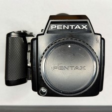 Pentax 645 Medium Format SLR Camera w/ Grip & 120 Insert & body cap