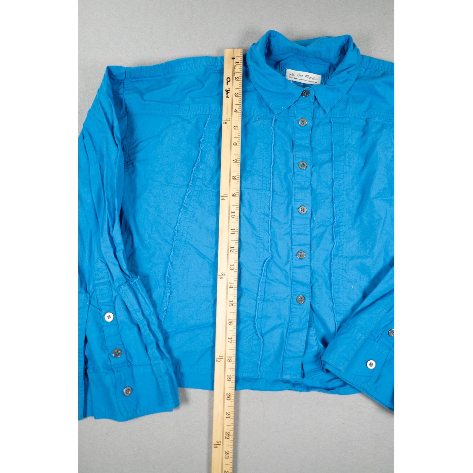 Free People We The Free Remade Poplin Shirt XS Catalina Blue Cotton Oversized image 8