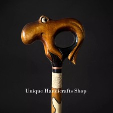 Octopus handle wooden walking stick hand carved for men women walking cane