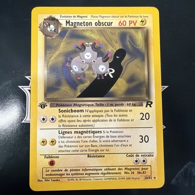 Pokémon Magneton obscur Rare 60PV 28/82 Team Rocket Français édition 1
