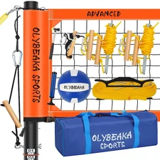 Professional Volleyball Net Set: -Level, All-in-for Outdoor Fun with 2" Adjus...