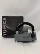 TOPICK Heavy-Duty Trailer Coupler Lock with PVC-Coated U-Bolt, Universal Fit