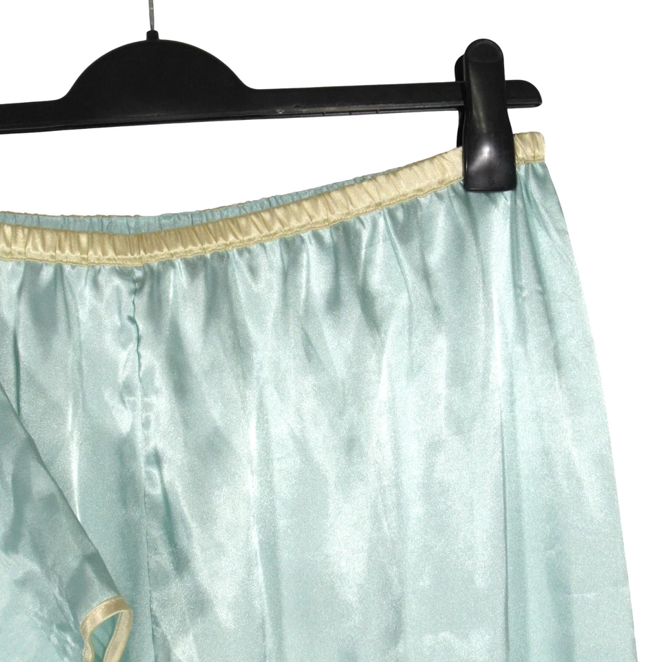 JONES NEW YORK Aqua SATINADO Abotonado 1 Bolsillo Salón PIJAMA CONJUNTO CAMISA/PANTALÓN Talla L Foto 3 de 4