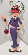 Red Hat Society--Paperback Book--Wall Plaque Decor 15" Metal Lady Figurine