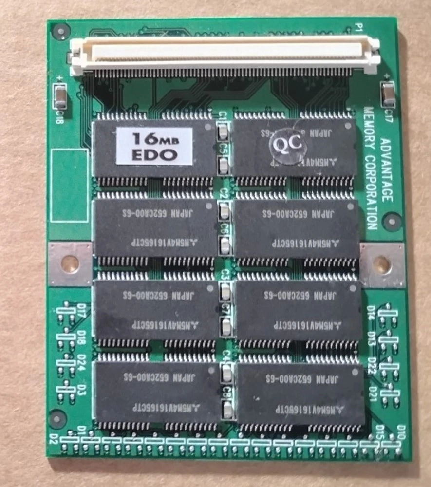 Mémoire EDO Non-Parité 16 Mo 60 Ns SIMM 72 Broches 5V 4X32 Connecteurs Dorés