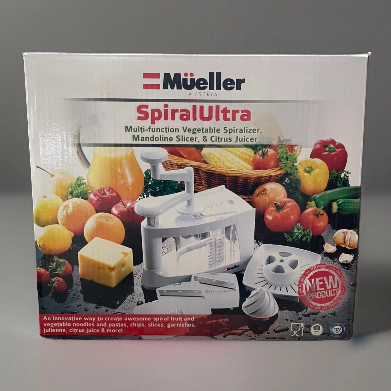 Mueller Spiral Ultra Multi-Blade Spiralizer 8 into 1 Slicer Citrus Juicer