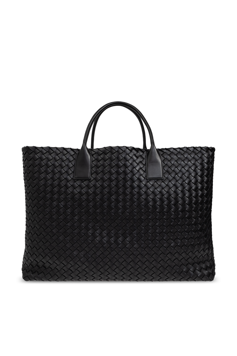 BOTTEGA VENETA Cabat Maxi Black Leather Tote Bag New And Authentic