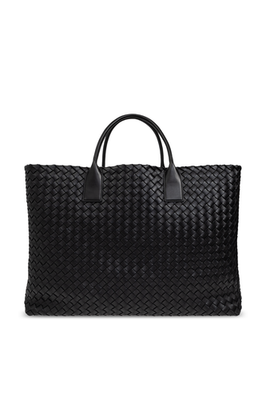 BOTTEGA VENETA Cabat Maxi Black Leather Tote Bag New And Authentic
