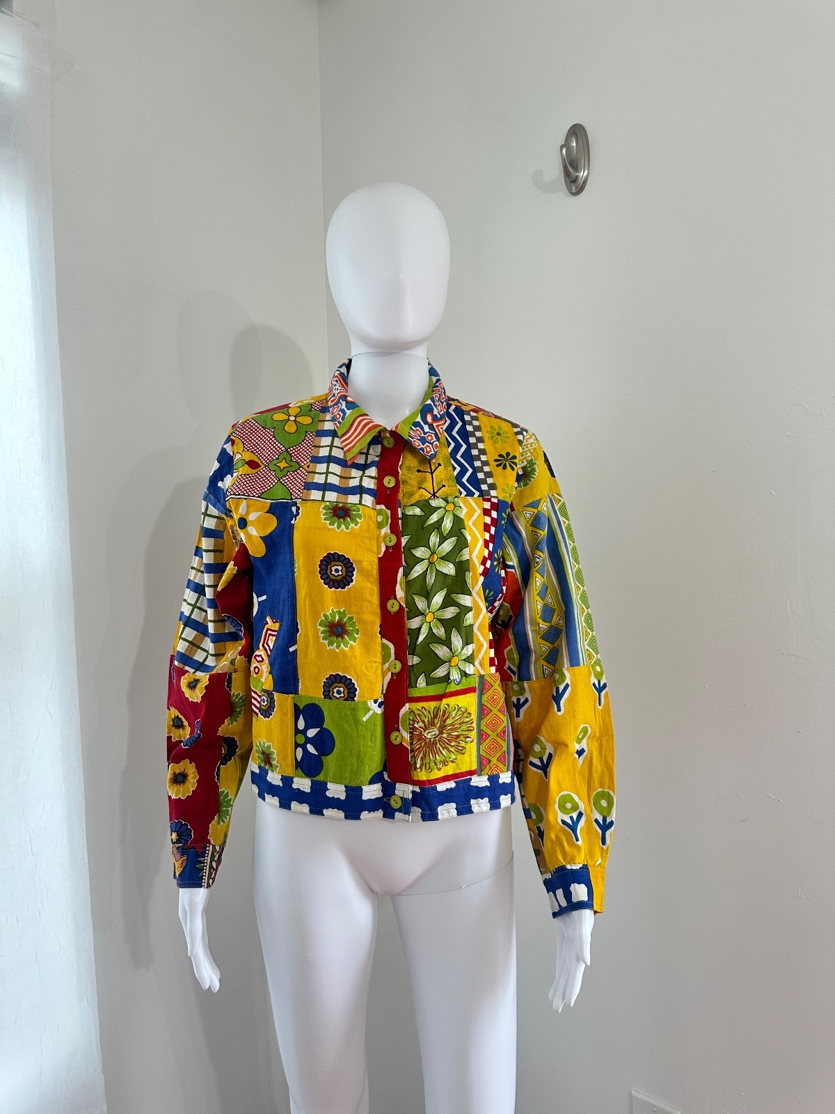 Scared Threads Sz S Vtg Boho Patchwork Multicolor… - image 1