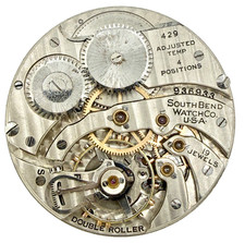 Antique 1920 12s 19j South Bend Grade 429 Pocket Watch Movement W/Dial