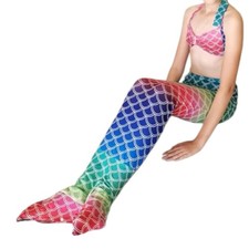 Girl s Rainbow Colorful mermaid costume Size 8 Swim Euro 130 Halloween