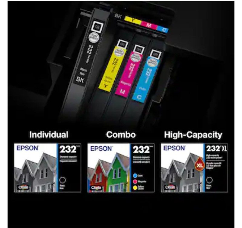 5 Pack Epson 232XL Ink Cartridges Combo Pack