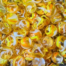 1lb Firefly Marble Collection By Vintage Marbles 16mm 5/8" Glass Orange Swirls