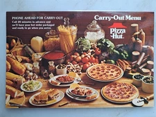 1977 Pizza Hut Carry-Out Menu - Laminated Card