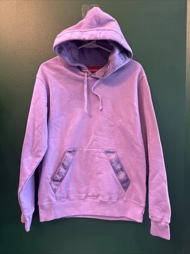 Sweat à capuche Supreme Tonal Sangle violet lavande taille S fabriqué au Canada trou épingle