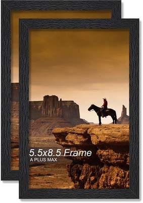 A PLUS MAX 5.5x8.5 Picture Frame Set of 2, Black Engineered 5.5x8.5, 