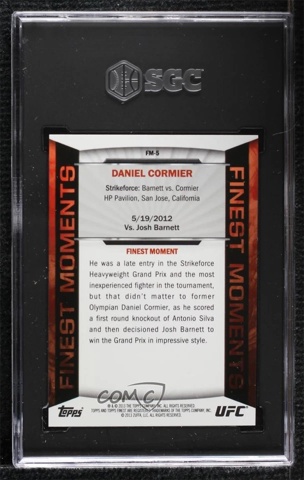 2013 Topps Finest UFC Moments Gold Refractor /88 Daniel Cormier #FM-5 SGC 8.5 - Image 2 of 2