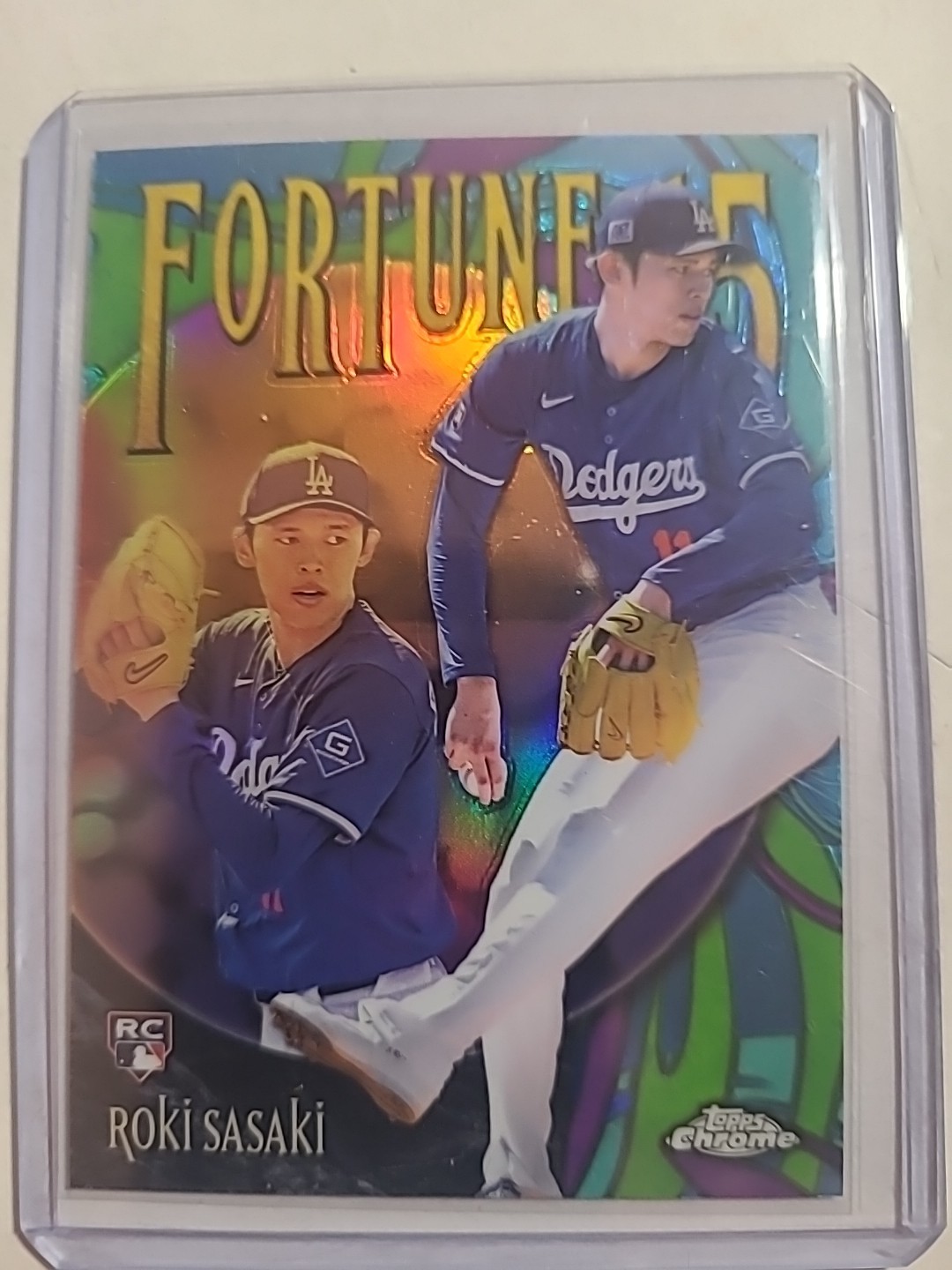 2025 Topps Chrome Roki Sasaki Fortune 15 Rookie Los Angeles Dodgers (RC)