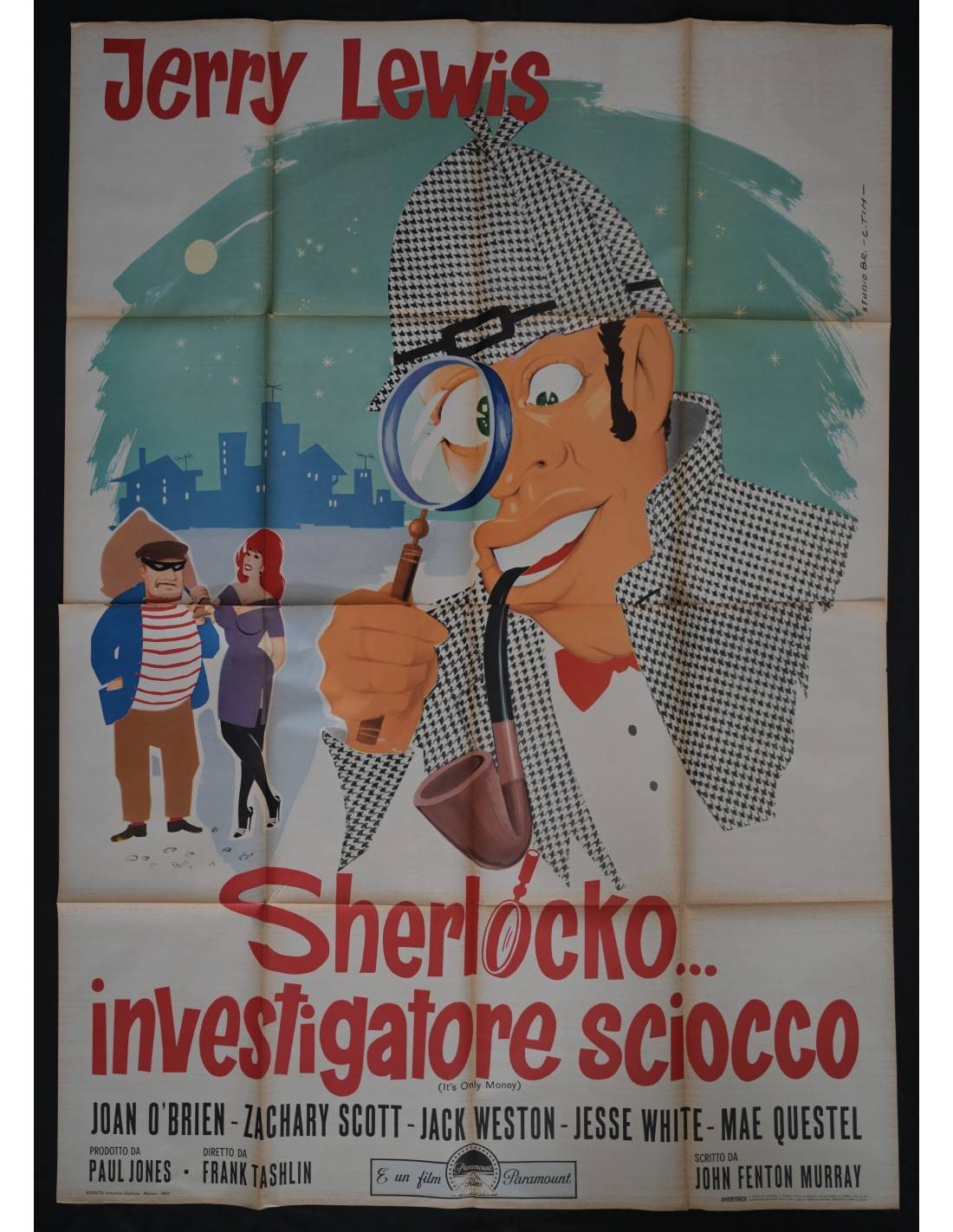 Manifesto Original Sherlocko L'investigatore Sciocco Jerry Lewis A511