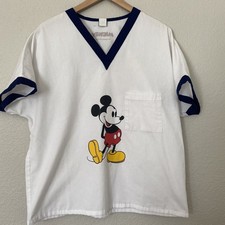 Disney 75 Years Of Fun Mickey Mouse Scrub Top Rare Size M
