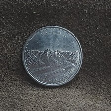Canada 25 Cents Yukon Territory Commemorative 1867-1992 Mountains EF