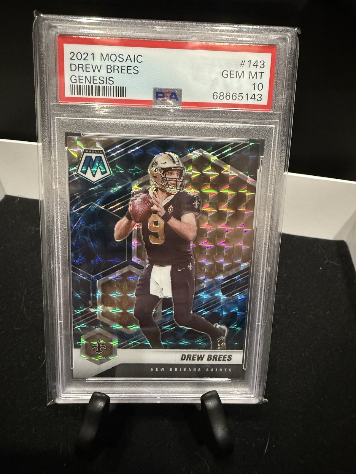 2021 Panini Mosaic GENESIS Drew Brees #143 - PSA 10 GEM MINT - SSP CASE HIT