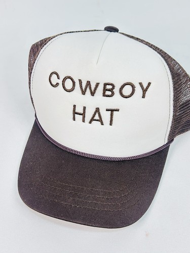 Cowboy Hat Brown Snap Back Mesh Trucker Embroidered Country
