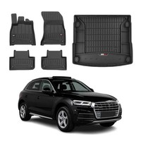 Omac FußMatten & Kofferraumwanne Set FüR Audi Q5 Fy 2017-2024 Gummi Schwarz 5X