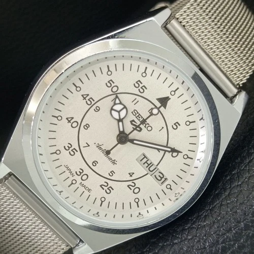 REFURBISHED SEIKO 5 AUTOMATIC 6309A JAPAN MENS VINTAGE SILVER WATCH a442171-1