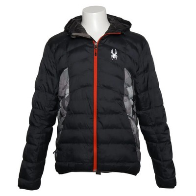 Spyder, Daunenjacke, Herren, Größe: M, Schwarz/Grau/Rot, Polyamid/Polyester #XYs