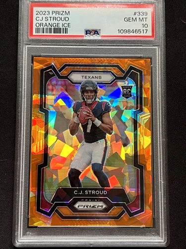2023 Prizm C.J. Stroud RC Orange Ice Rookie #339 Texans PSA 10